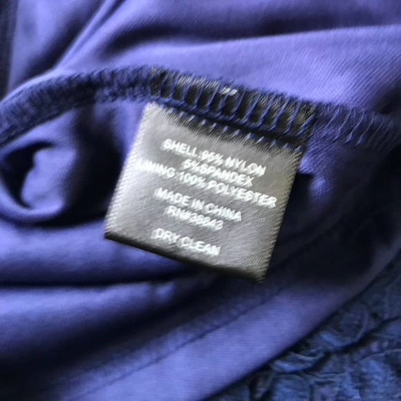 NWT Sam Edelman Womens One Shoulder Lace Ruched Dress Size 10 Navy  Bodycon - Picture 12 of 12